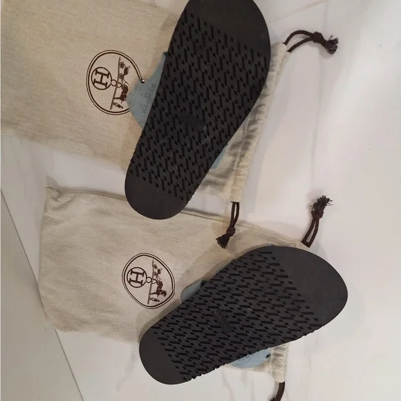 Hermès Blue Chypre Sandals - Picture 5 of 12